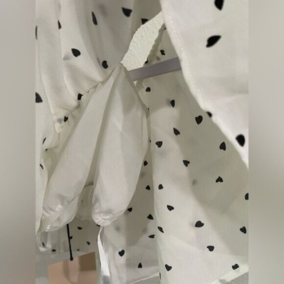 New Superdown Boho Festival Crop Top Hearts Coquette Beachy Stretch Top - Picture 4 of 8